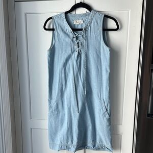 Madewell Denim Blue Lace-Up Dress